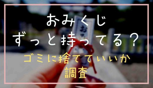 おみくじを持ち帰ったあとはずっと持ってる？燃えるゴミに普通に捨てるのは大丈夫か調査