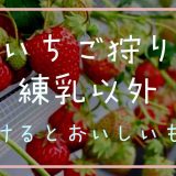 いちご狩りで練乳以外につけると美味しいもの