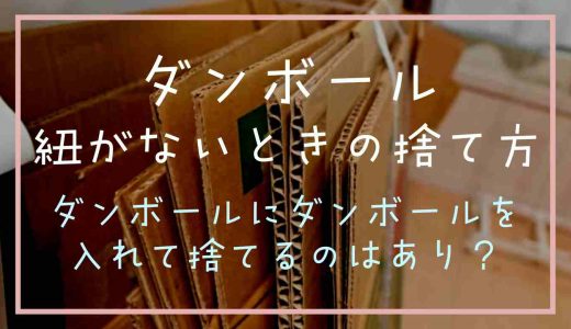 ダンボールの捨て方！紐がない場合やダンボールに入れて捨てるのはありか調査