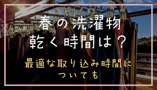 春の洗濯物が乾く時間はどのくらい？何時に取り込むのがベストか調査