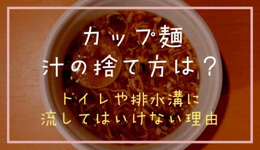 カップラーメンの汁の捨て方ってどうする？トイレや排水溝に流してはいけない理由も