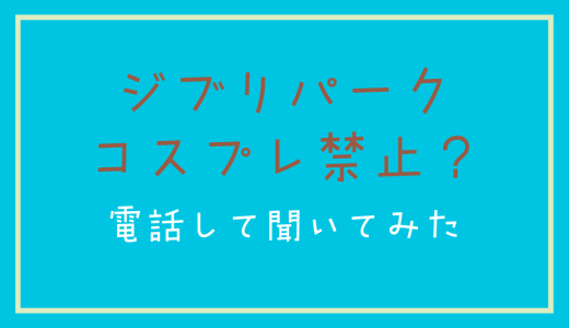 ジブリパークはコスプレで禁止？問い合わせして聞いてみた