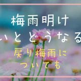 梅雨明けが早いとどうなる？戻り梅雨についても