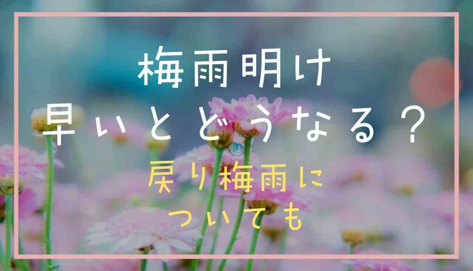 梅雨明けが早いとどうなる？戻り梅雨についても