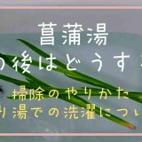 菖蒲湯その後はどうする？掃除や残り湯で洗濯についても