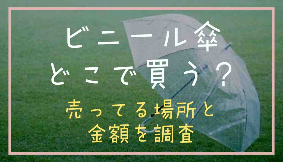 ビニール傘はどこで買う？売ってる場所と金額を調査