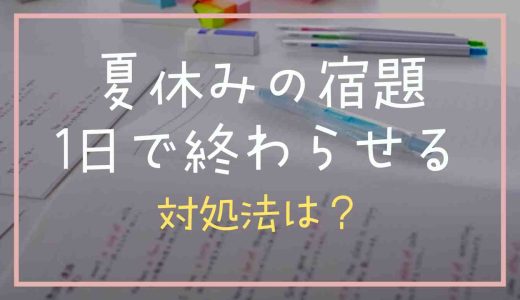 夏休みの宿題を1日で終わらせる方法はある？対処法をまとめてみた